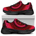 Red Kaleidoscope Print Black Chunky Shoes