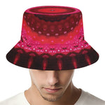 Red Kaleidoscope Print Bucket Hat