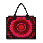 Red Kaleidoscope Print Canvas Tote Bag