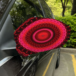 Red Kaleidoscope Print Car Side Mirror Covers