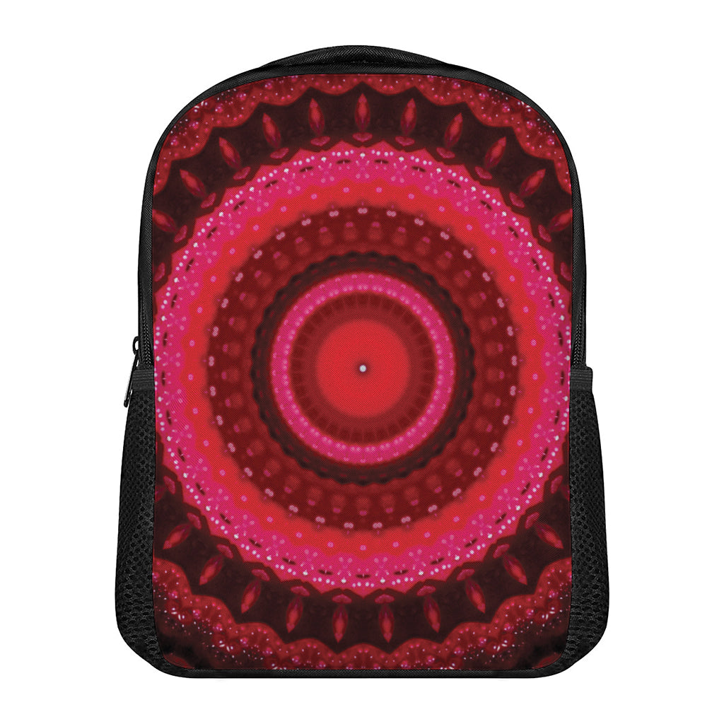Red Kaleidoscope Print Casual Backpack