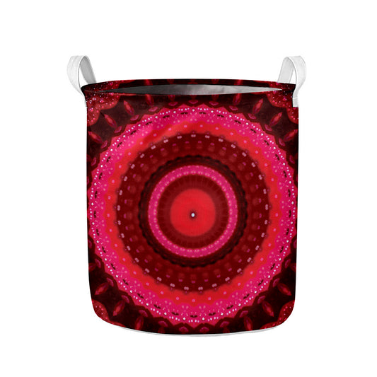 Red Kaleidoscope Print Collapsible Laundry Basket