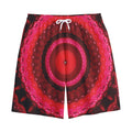 Red Kaleidoscope Print Cotton Shorts