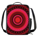 Red Kaleidoscope Print Crossbody Lunch Bag