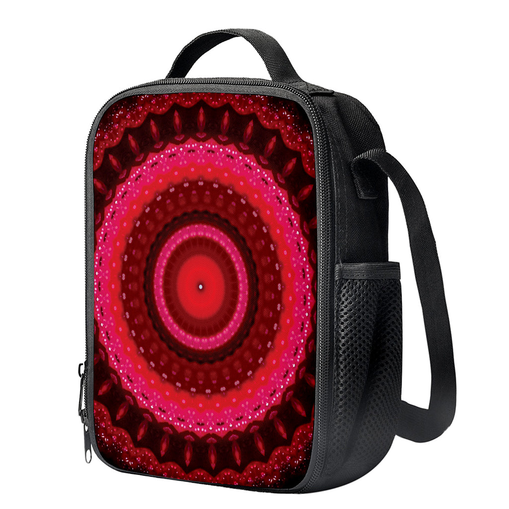 Red Kaleidoscope Print Crossbody Lunch Bag