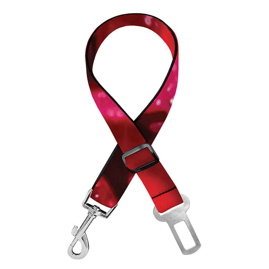 Red Kaleidoscope Print Dog Seat Belt