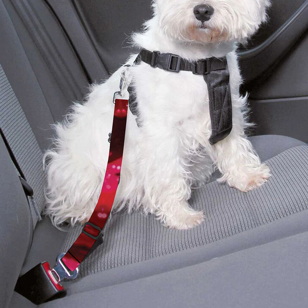 Red Kaleidoscope Print Dog Seat Belt