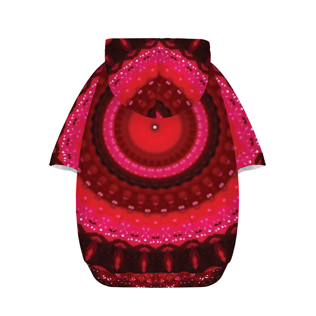 Red Kaleidoscope Print Dog Zip Up Hoodie