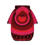 Red Kaleidoscope Print Dog Zip Up Hoodie