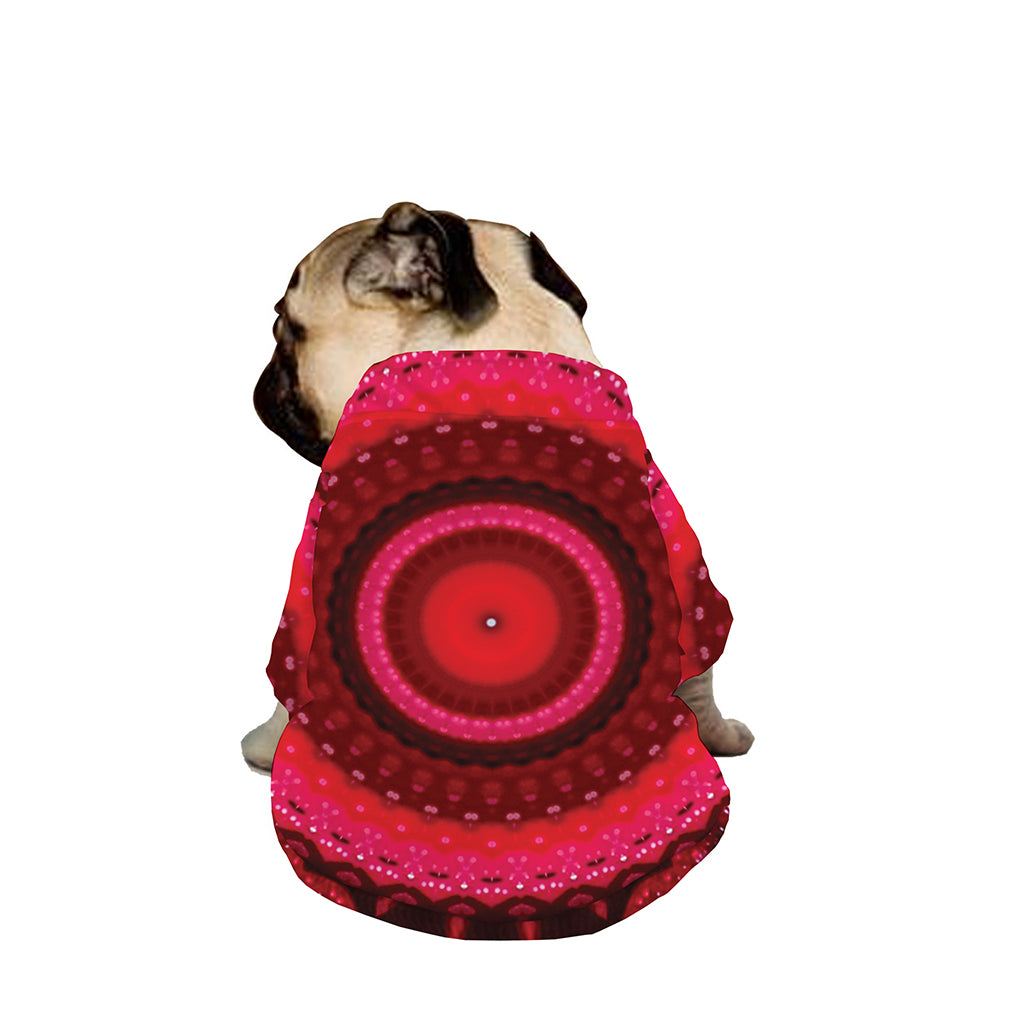 Red Kaleidoscope Print Dog Zip Up Jacket
