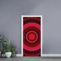 Red Kaleidoscope Print Door Sticker