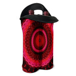 Red Kaleidoscope Print Double Neoprene Wine Tote