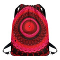 Red Kaleidoscope Print Drawstring Backpack
