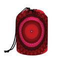 Red Kaleidoscope Print Drawstring Makeup Bag