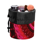 Red Kaleidoscope Print Drawstring Makeup Bag