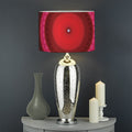 Red Kaleidoscope Print Drum Lamp Shade