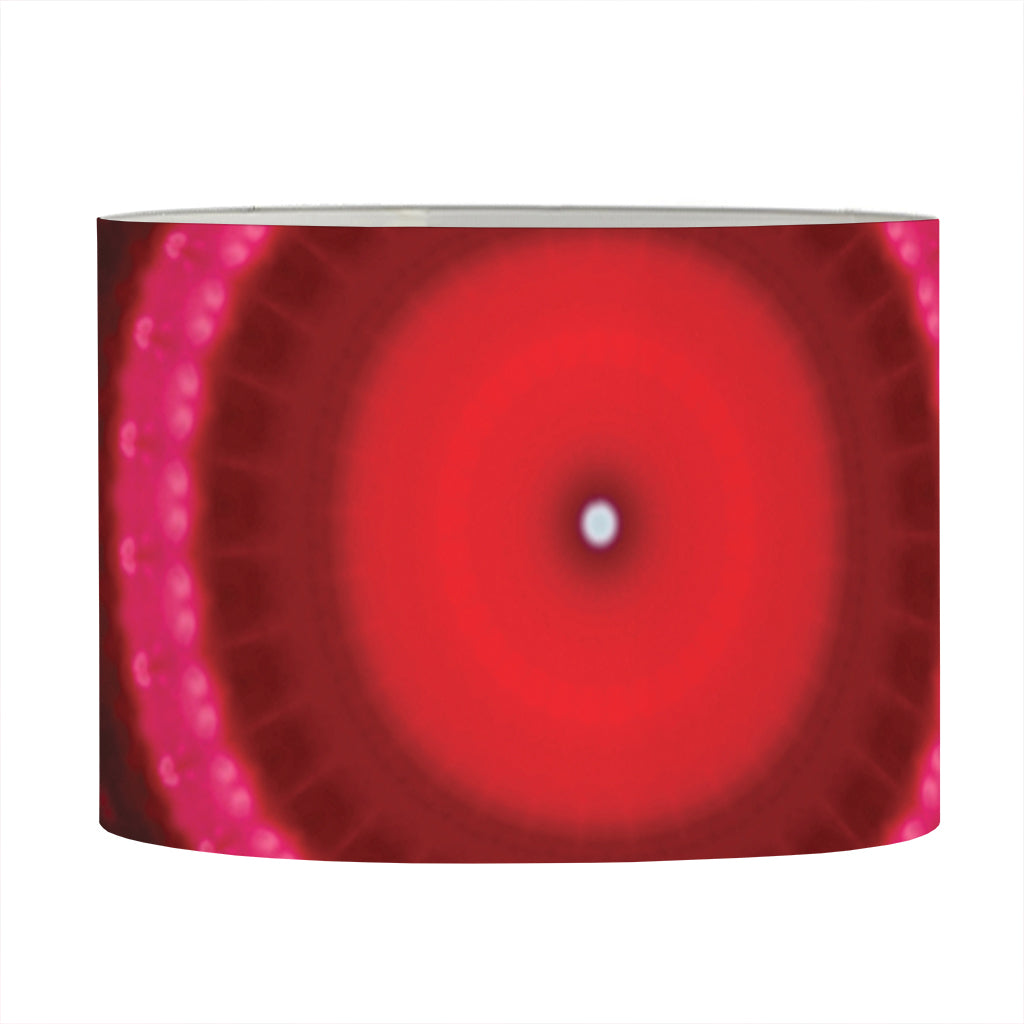Red Kaleidoscope Print Drum Lamp Shade