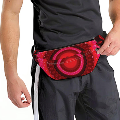 Red Kaleidoscope Print Fanny Pack