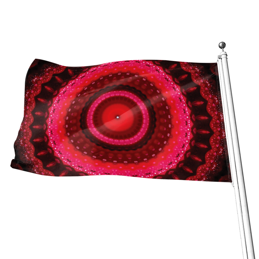 Red Kaleidoscope Print Flag