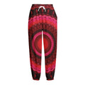 Red Kaleidoscope Print Fleece Lined Knit Pants