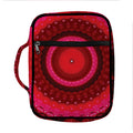Red Kaleidoscope Print Front Pocket Bible Bag