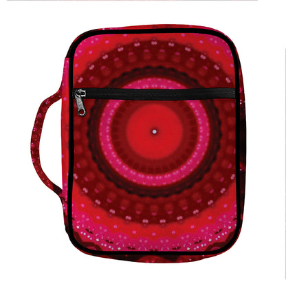Red Kaleidoscope Print Front Pocket Bible Bag