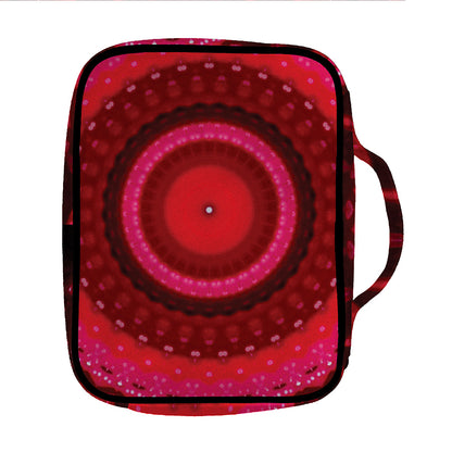 Red Kaleidoscope Print Front Pocket Bible Bag