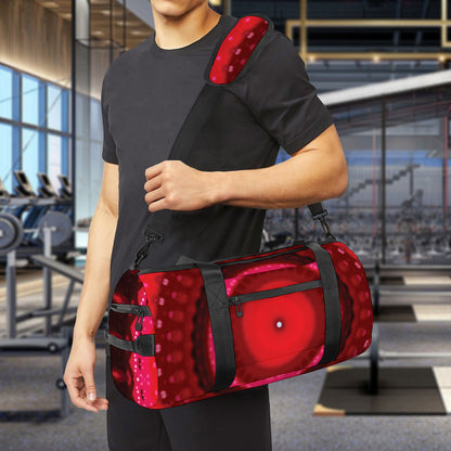 Red Kaleidoscope Print Gym Bag