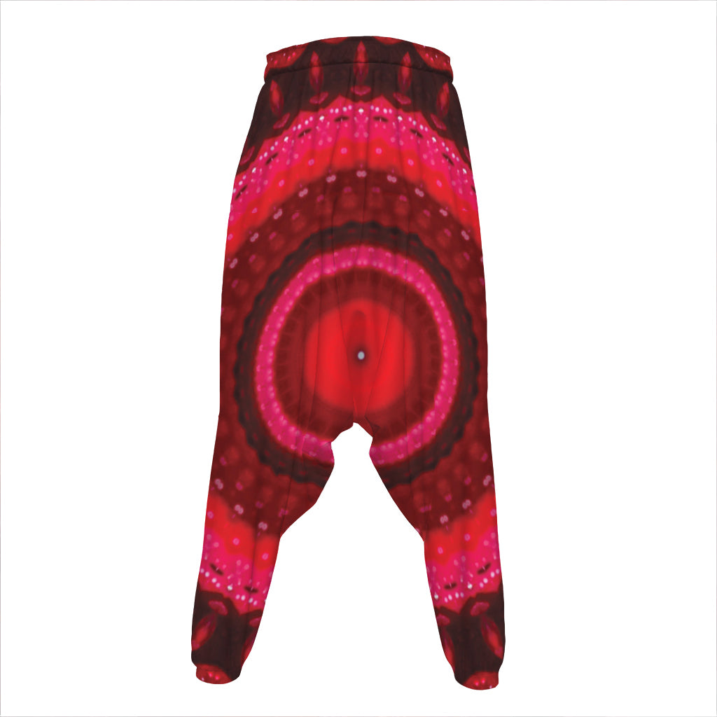 Red Kaleidoscope Print Hammer Pants
