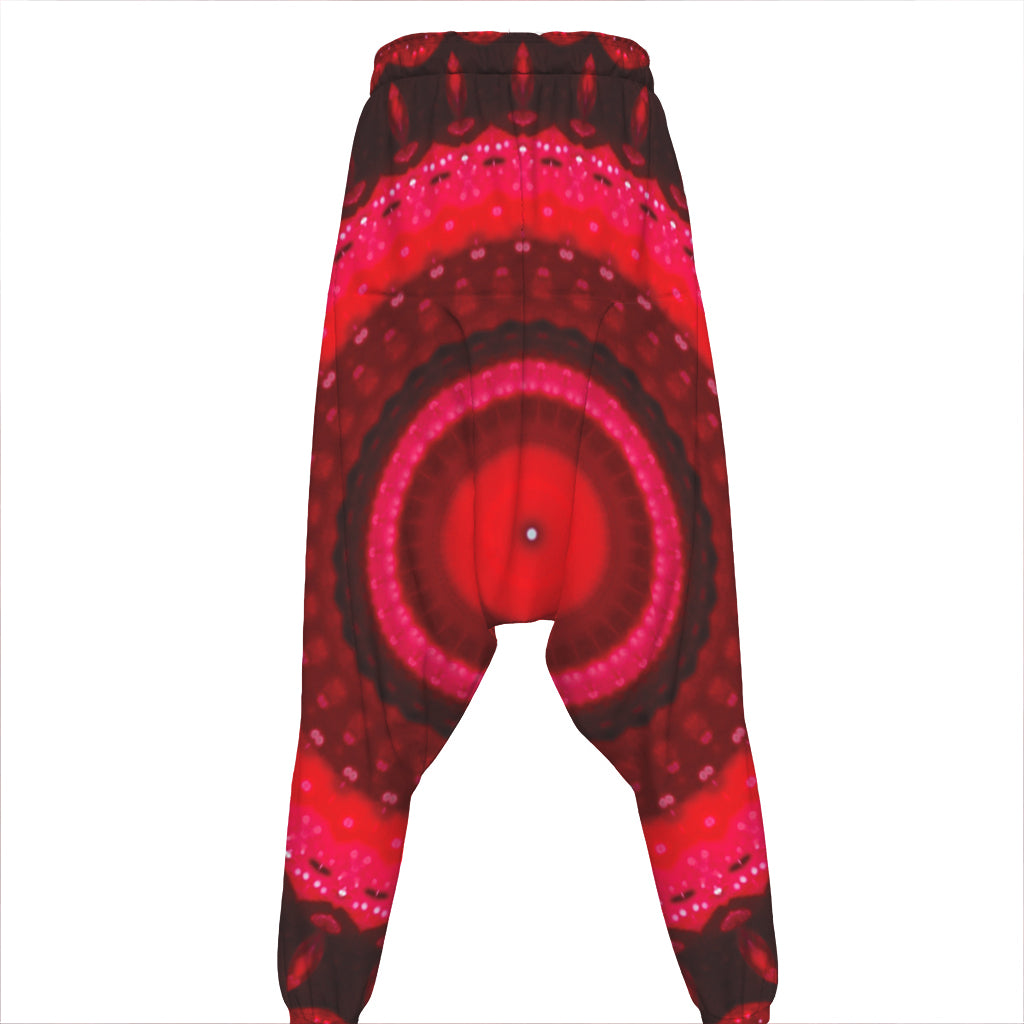 Red Kaleidoscope Print Hammer Pants