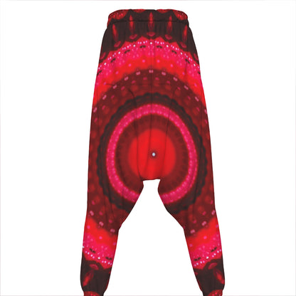 Red Kaleidoscope Print Hammer Pants