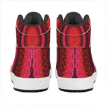 Red Kaleidoscope Print High Top Leather Sneakers
