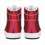 Red Kaleidoscope Print High Top Leather Sneakers