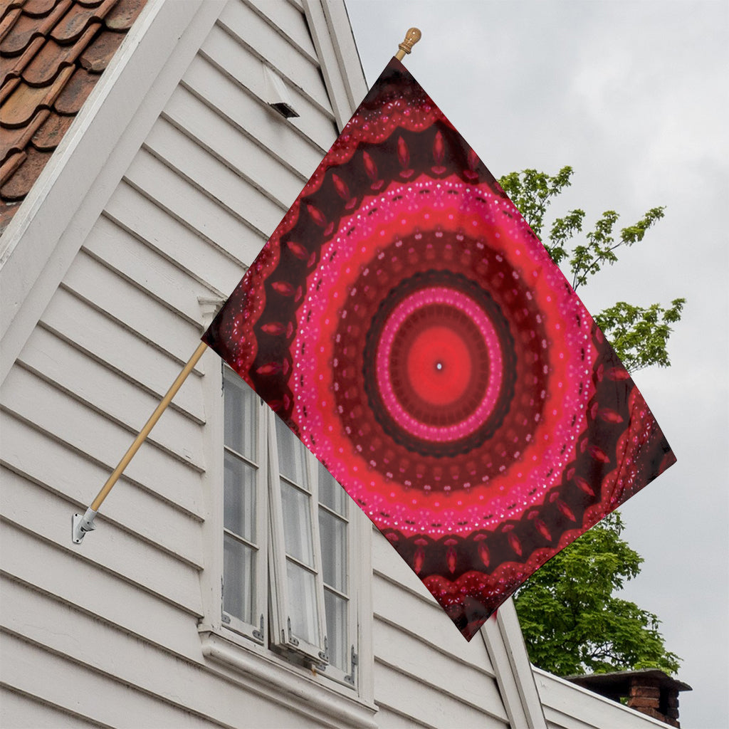 Red Kaleidoscope Print House Flag