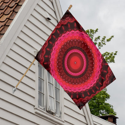 Red Kaleidoscope Print House Flag