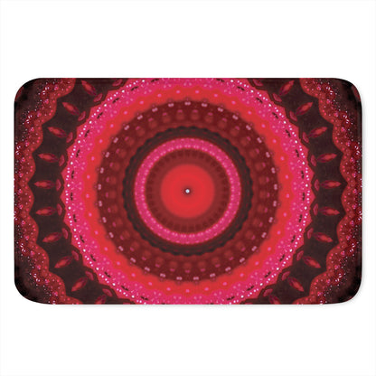 Red Kaleidoscope Print Indoor Door Mat