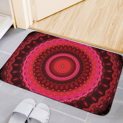 Red Kaleidoscope Print Indoor Door Mat