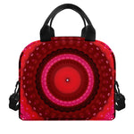 Red Kaleidoscope Print Insulated Lunch Bag