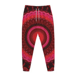Red Kaleidoscope Print Jogger Pants