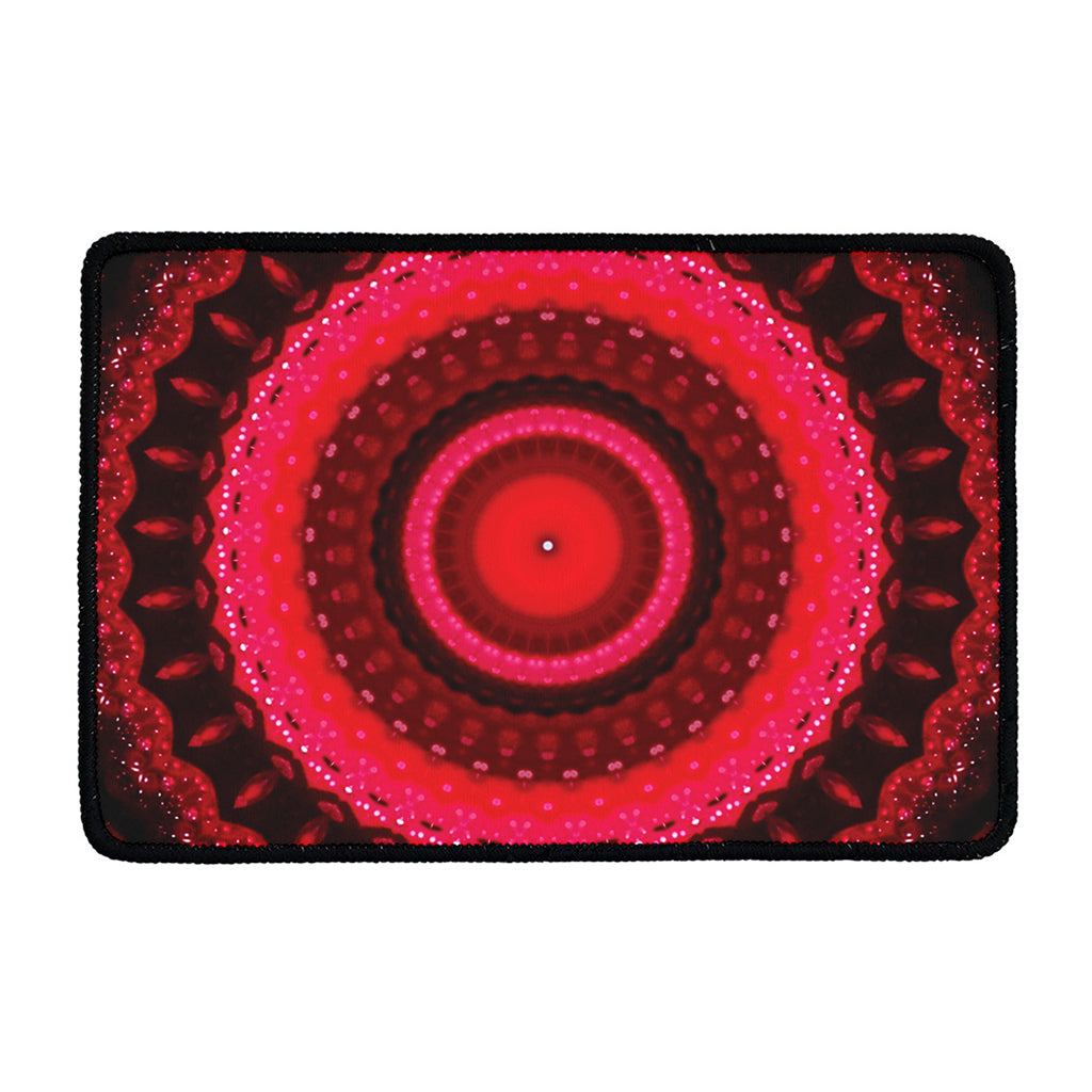 Red Kaleidoscope Print Kitchen Mat