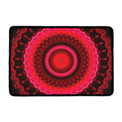 Red Kaleidoscope Print Kitchen Mat