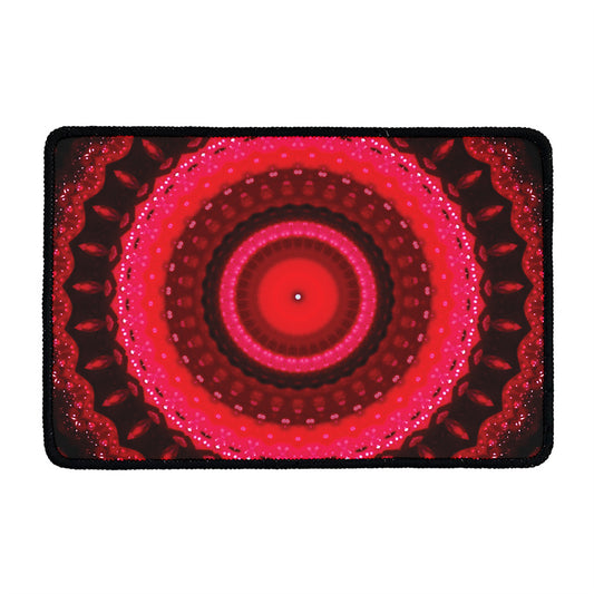 Red Kaleidoscope Print Kitchen Mat
