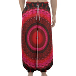 Red Kaleidoscope Print Lantern Pants