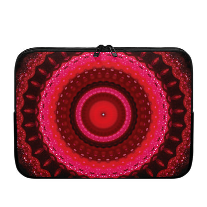 Red Kaleidoscope Print Laptop Sleeve