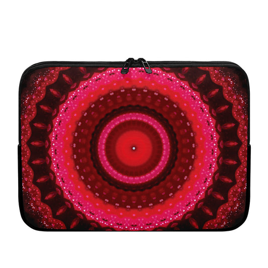Red Kaleidoscope Print Laptop Sleeve