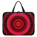 Red Kaleidoscope Print Laptop Sleeve With Handle