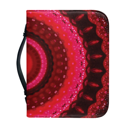 Red Kaleidoscope Print Leather Bible Cover
