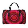 Red Kaleidoscope Print Leather Duffel Bag