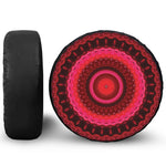 Red Kaleidoscope Print Leather Spare Tire Cover