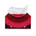 Red Kaleidoscope Print Leather Tissue Box Cover